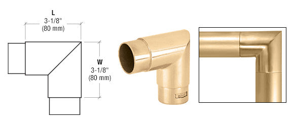 CRL Mitered Style 90 Degree Corner for 2" Tubing