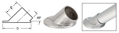 CRL 45 Degree Angle Flange for 1-1/2" Tubing