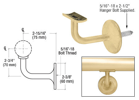 CRL Pismo Series Concealed Surface Mounted Hand Railing Bracket for 2" Tubing