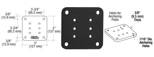 CRL 5" x 5" Square Base Plate