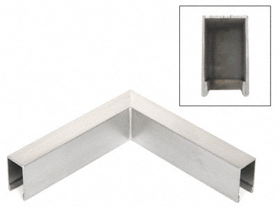 CRL Brushed Stainless 90 Degree Crisp Corner Square Cap Horizontal Corners