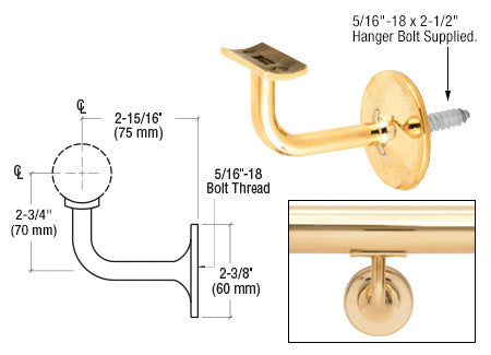 CRL Pismo Series Concealed Surface Mounted Hand Railing Bracket for 2" Tubing