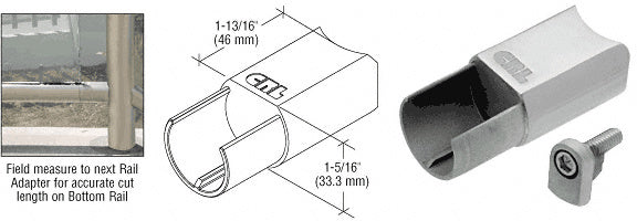 CRL 316 Stainless CRS Rail Adaptor for Level Bottom Rails