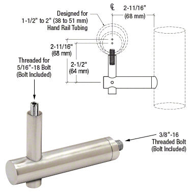 CRL Coastal Series Post Mounted Hand Rail Bracket