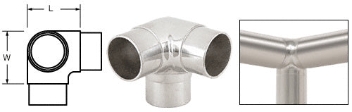 CRL 90 Degree Side Outlet Elbow for 1-1/2" Tubing
