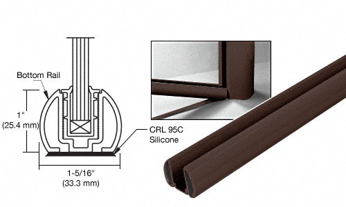 CRL 241" Bottom Rail Only for the Aluminum Windscreen System