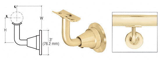 CRL Newport Series Wall Mounted Hand Rail Bracket