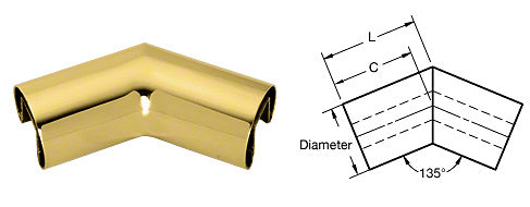 CRL 3" Diameter 135 Degree Horizontal Corner for 3/4" Glass Cap Railing