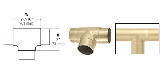 CRL Flush Tee for 1-1/2" Tubing