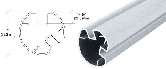 CRL AWS 3" Diameter Round 135 Degree Post Only - 72"