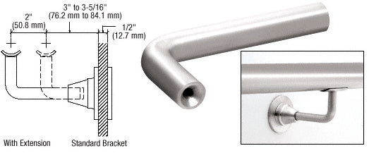 CRL Newport Series Extension Arms for HR2D Series Brackets