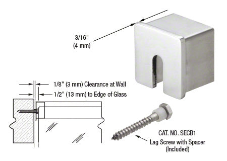 CRL 316 Stainless Steel Stabilizing End Cap for 1-1/2" SRF15 Series Roll Form Cap Railing