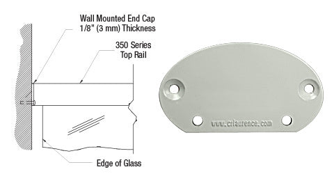 CRL 350 Series Wall Mount End Cap