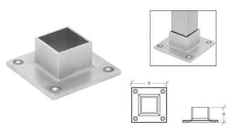 CRL Stainless Square Full Flange for 1-1/2" Tubing