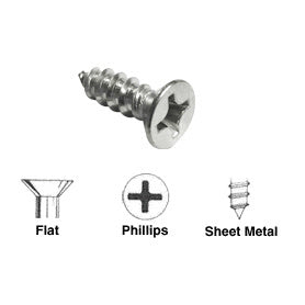 CRL #12 x 3/4" Stainless Steel Flat Head Fascia Base Plate Screws