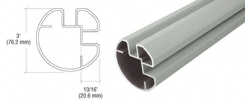 CRL AWS 3" Diameter Round 90 Degree Corner Post - 60"