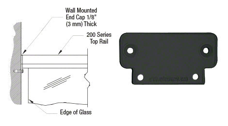 CRL 200 Series Wall Mount End Cap