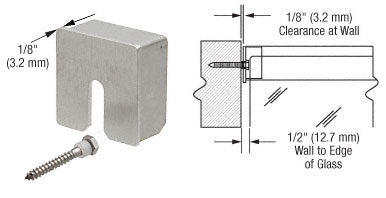 CRL Stainless Square Stabilizing End Cap for 2-1/2" Diameter Cap Railing