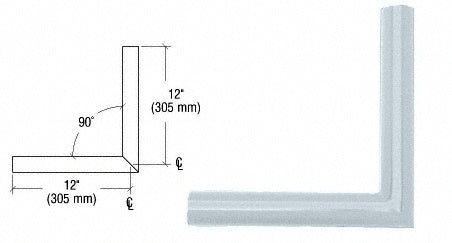 CRL Quick Connect 90º Corner for 1-1/2" Diameter Tubing