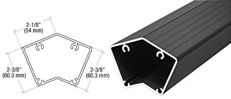 CRL 200, 300, 350, and 400 Series 48" 135 Degree Surface Mount Post