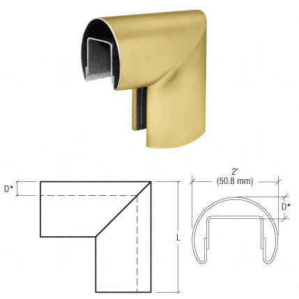 CRL 90 Degree Vertical Corners for 27/32" and 1-1/16" Laminated Glass Cap Railings *DISCONTINUED*