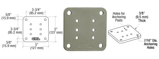 CRL 5" x 5" Square Base Plate