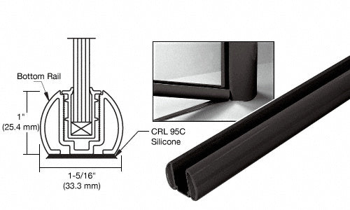 CRL 241" Bottom Rail Only for the Aluminum Windscreen System