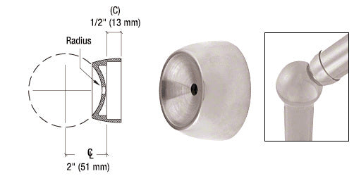 CRL 3-5/16" Ball Type Angle Collar for 2" Tubing