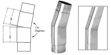 CRL Mitered Style 170 Degree Flush Angle