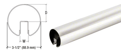 CRL 3-1/2" Premium Cap Rail for 1/2" or 5/8" Glass - 120"