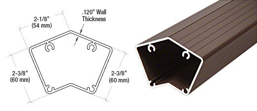 CRL 100 Series 48" 135º Surface Mount Post Only