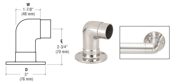 CRL Flush Wall Return for 1-1/2" Tubing