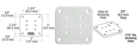 CRL 5" x 5" Square Base Plate