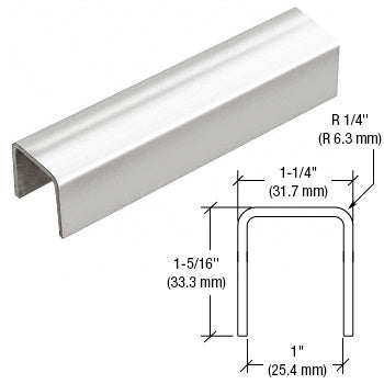 CRL Stainless 11 Gauge Cap Rail for 3/4" Monolithic Tempered Glass - 168"