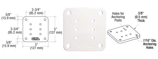 CRL 5" x 5" Square Base Plate