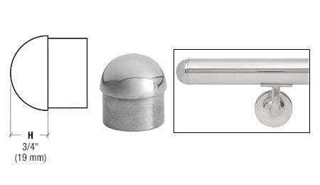 CRL Dome End Cap for 1-1/2" Tubing