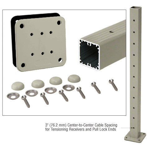 CRL 36" Tall Cable Receiver Post Kit Prepped for Button Terminal End