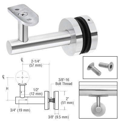 CRL Short Arm Malibu Series Glass Mounted Hand Rail Bracket