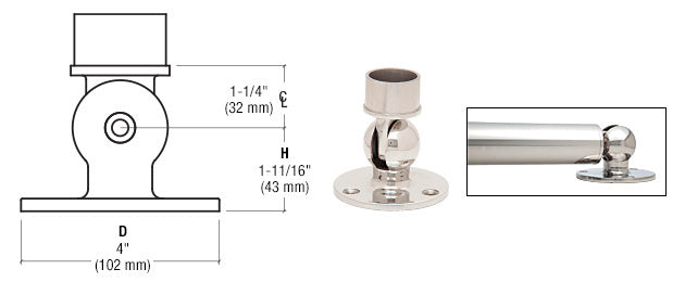 CRL Adjustable Flange for 2" Tubing