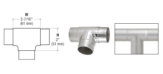 CRL Flush Tee for 1-1/2" Tubing