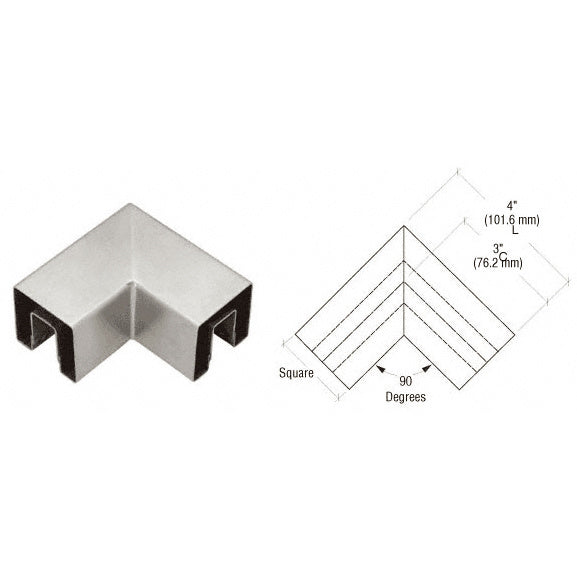 CRL Stainless 90 Degree Crisp Corner Square Cap Horizontal Corners