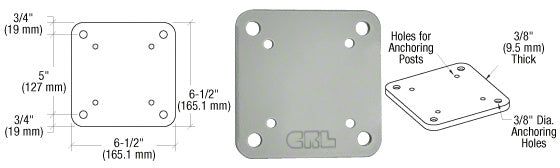 CRL 6-1/2" x 6-1/2" Square Base Plate