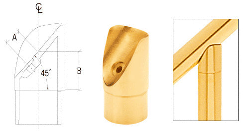 CRL 45 Degree Coped Perpendicular Collar for 1-1/2" Tubing