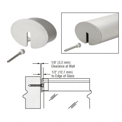 CRL 4" x 2-1/2" Oval Stabilizing End Cap for Oval Cap Railing