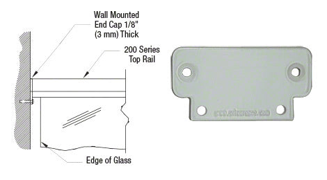 CRL 200 Series Wall Mount End Cap