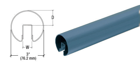 CRL 3" Extruded Cap Rail for 3/4" Glass - 240"