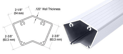 CRL 200, 300, 350, and 400 Series 36" 135 Degree Fascia Mount Post Only