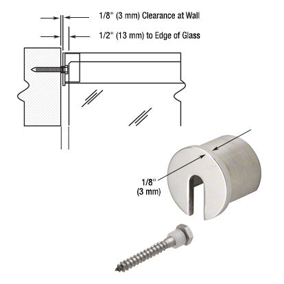 CRL 316 Stainless Steel Stabilizing End Cap for 1-1/2" GRRF15 Series Roll Form Cap Railing