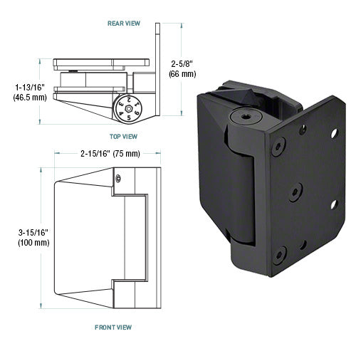 CRL Wall Mount Polaris 120 Series Soft Close Gate Hinge