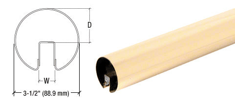 CRL 3-1/2" Premium Cap Rail for 1/2" or 5/8" Glass - 120"